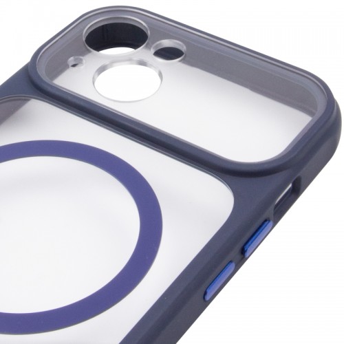 Чехол TPU+PC GETMAN Moon Clear с MagSafe для Apple iPhone 14 (6.1") Синий