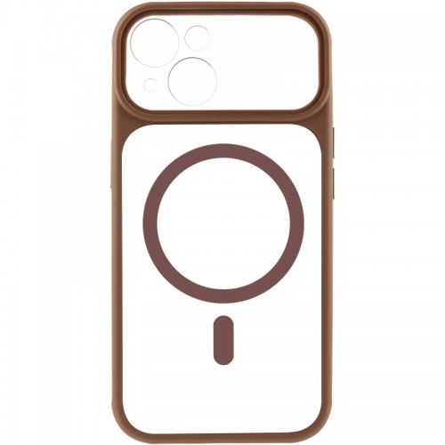 Чехол TPU+PC GETMAN Moon Clear with MagSafe для Apple iPhone 14 (6.1") Коричневый