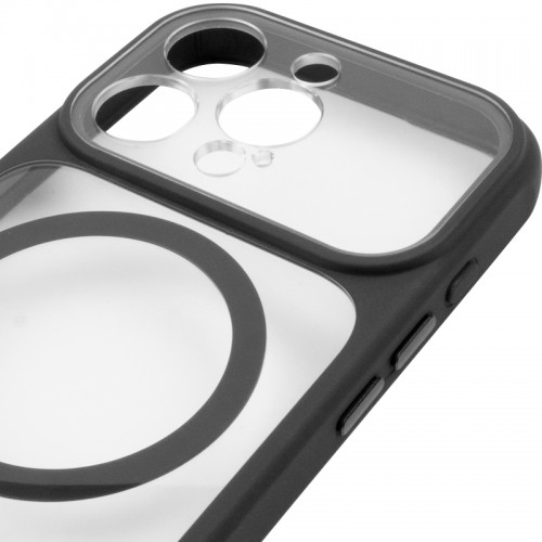 Чехол TPU+PC GETMAN Moon Clear с MagSafe для Apple iPhone 14 Pro Max (6.7") Черный