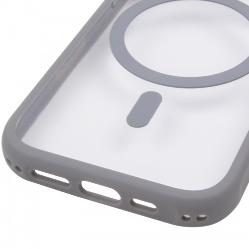 Чехол TPU+PC GETMAN Moon Clear with MagSafe для Apple iPhone 15 Pro Max (6.7") Серый