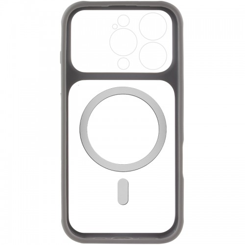 Чохол TPU+PC GETMAN Moon Clear with MagSafe для Apple iPhone 16 Pro Max (6.9") Grey