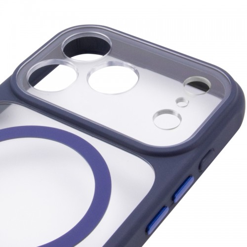 Чехол TPU+PC GETMAN Moon Clear с MagSafe для Apple iPhone 17 Pro (6.3") Синий