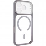 Чохол TPU+PC GETMAN Moon Clear with MagSafe для Apple iPhone 17 Pro (6.3") Grey