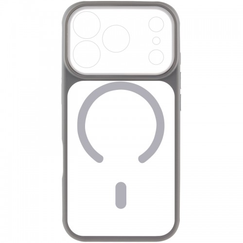 Чохол TPU+PC GETMAN Moon Clear with MagSafe для Apple iPhone 17 Pro (6.3") Grey
