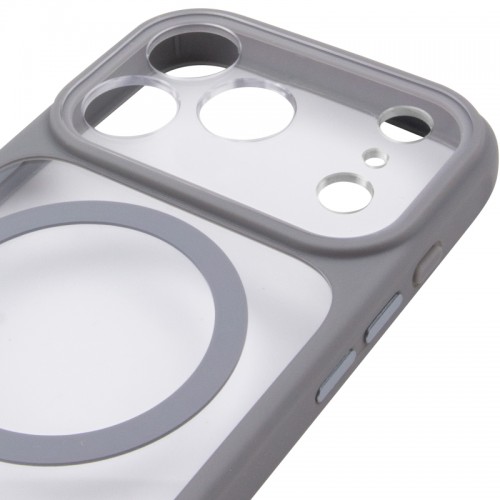 Чохол TPU+PC GETMAN Moon Clear with MagSafe для Apple iPhone 17 Pro (6.3") Grey