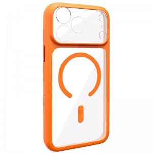 Чехол TPU+PC GETMAN Moon Clear with MagSafe для Apple iPhone 17 Pro Max (6.9") Оранжевый
