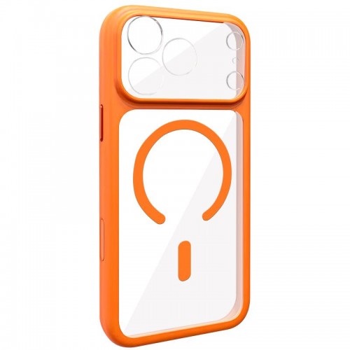 Чехол TPU+PC GETMAN Moon Clear with MagSafe для Apple iPhone 17 Pro Max (6.9") Оранжевый