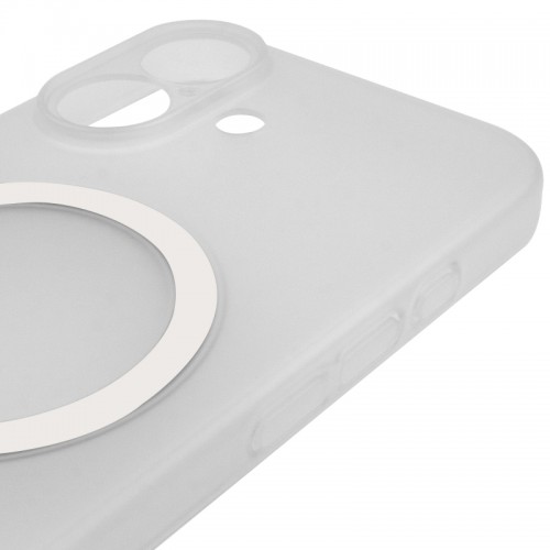 Чехол PC Slim Matte with Magnetic Fit (camera button) для Apple iPhone 17 (6.3") Белый