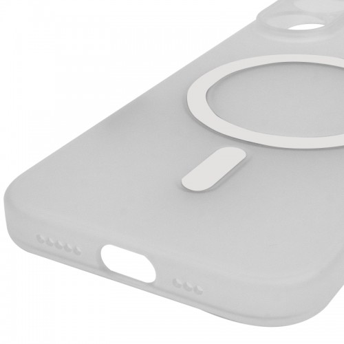 Чехол PC Slim Matte with Magnetic Fit (camera button) для Apple iPhone 17 (6.3") Белый