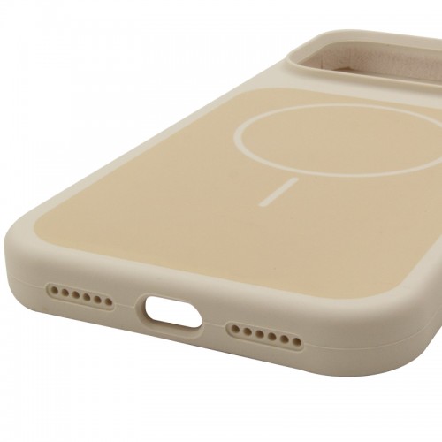 Чехол Silk Duo Color (AA) БЕЗ ЛОГОТИПА с магнитным креплением для Apple iPhone 17 Pro (6.3") Античный белый