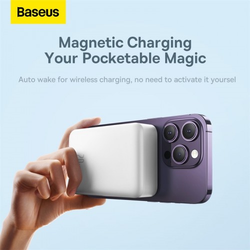 Зовнішній акумулятор Baseus Magnetic Mini Wireless Fast Charge Power Bank 20000mAh 20W White (PPCX150002)