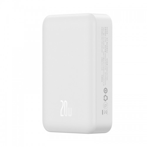 Зовнішній акумулятор Baseus Magnetic Mini Wireless Fast Charge Power Bank 20000mAh 20W White (PPCX150002)