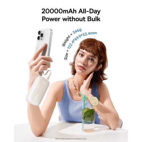 Зовнішній акумулятор Baseus EnerFill FC21 Qpow 3 Ultra Digital Display Power Bank with Detachable Cable 20000mAh 22.5W Cosmic Black (E0027M00)