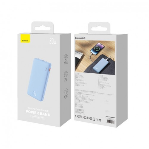 Зовнішній акумулятор Baseus Airpow Fast Charge Power Bank 10000mAh 20W Galaxy Blue (P10022801313-00)