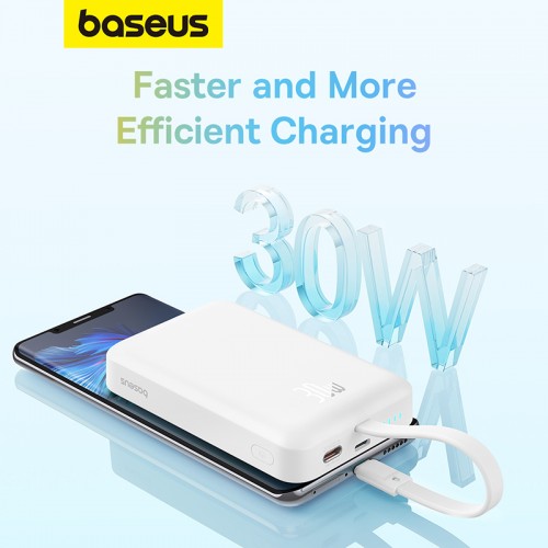 Зовнішній акумулятор Baseus Magnetic Mini Wireless Fast Charge Power Bank Type-C Edition 10000mAh 30W Stellar White (P1002210B223-00)
