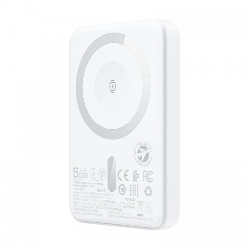 Зовнішній акумулятор ACEFAST M25-5000 PD20W magnetic fast wireless charging power bank White (6974316285205)