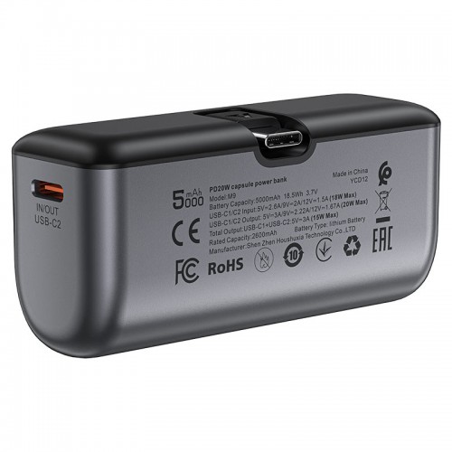 Зовнішній акумулятор ACEFAST M9-5000 PD20W capsule power bank Black (6974316283201)