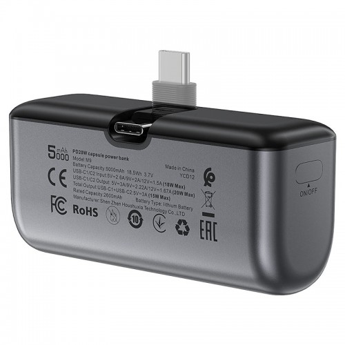 Зовнішній акумулятор ACEFAST M9-5000 PD20W capsule power bank Black (6974316283201)