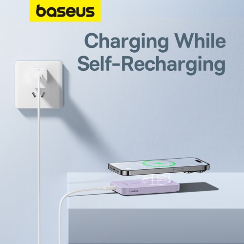 Зовнішній акумулятор Baseus Magnetic Mini Wireless Fast Charge Power Bank 5000mAh 20W Nebula Purple (P10022107513-00)