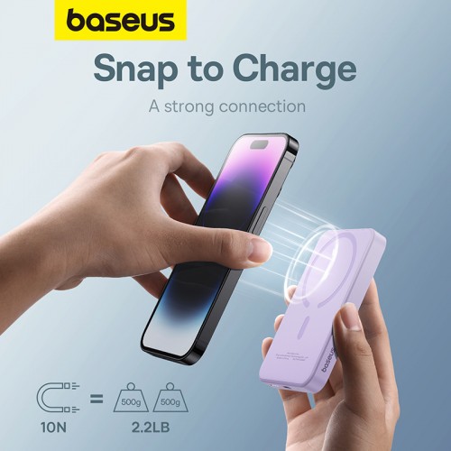 Зовнішній акумулятор Baseus Magnetic Mini Wireless Fast Charge Power Bank 5000mAh 20W Nebula Purple (P10022107513-00)