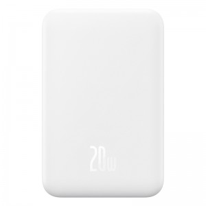 Зовнішній акумулятор Baseus Magnetic Mini Wireless Fast Charge Power Bank 5000mAh 20W Stellar White（With Simple Series Charging Cable Type-C to Typ (P10022107223-00)