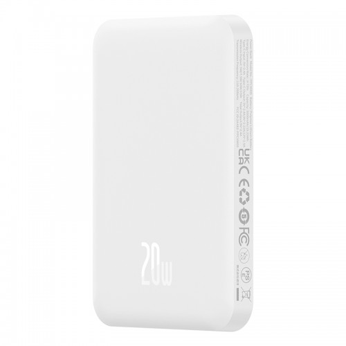Зовнішній акумулятор Baseus Magnetic Mini Wireless Fast Charge Power Bank 5000mAh 20W Stellar White（With Simple Series Charging Cable Type-C to Typ (P10022107223-00)