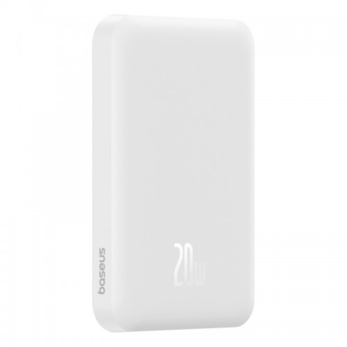 Зовнішній акумулятор Baseus Magnetic Mini Wireless Fast Charge Power Bank 5000mAh 20W Stellar White（With Simple Series Charging Cable Type-C to Typ (P10022107223-00)