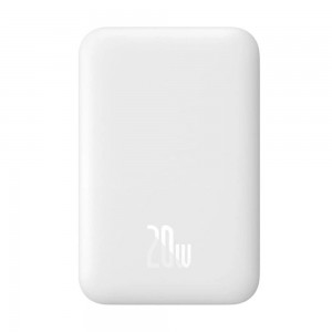 Зовнішній акумулятор Baseus Magnetic Mini Air Wireless Fast Charge Power Bank 6000mAh 20W Stellar White（With Simple Series Charging Cable Type-C to (P10059002223-00)