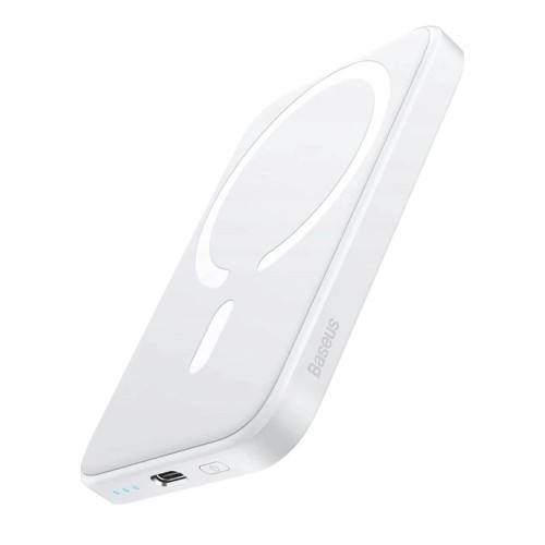 Зовнішній акумулятор Baseus Magnetic Mini Air Wireless Fast Charge Power Bank 6000mAh 20W Stellar White（With Simple Series Charging Cable Type-C to (P10059002223-00)