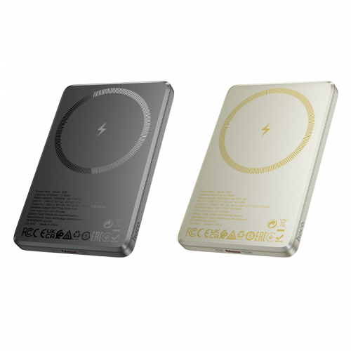 Внешний аккумулятор HOCO Q26 Joy PD20W magnetic fast charging power bank (5000mAh) metal gray