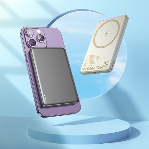 Внешний аккумулятор HOCO Q26 Joy PD20W magnetic fast charging power bank (5000mAh) metal gray