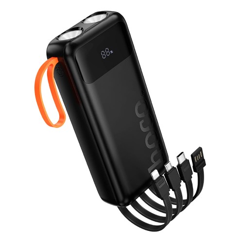 Зовнішній акумулятор Hoco J151A Spirit dual lighting four-cable power bank (20000mAh) Black