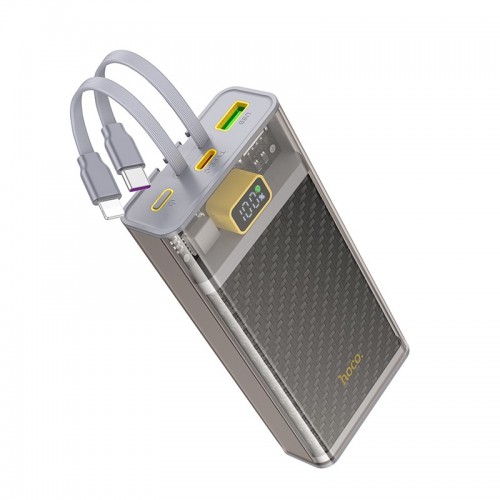Зовнішній акумулятор HOCO J104A Discovery edition 22.5W fully compatible power bank with cable (20000mAh) Gray