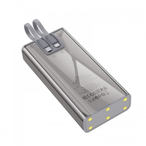 Зовнішній акумулятор HOCO J104A Discovery edition 22.5W fully compatible power bank with cable (20000mAh) Gray