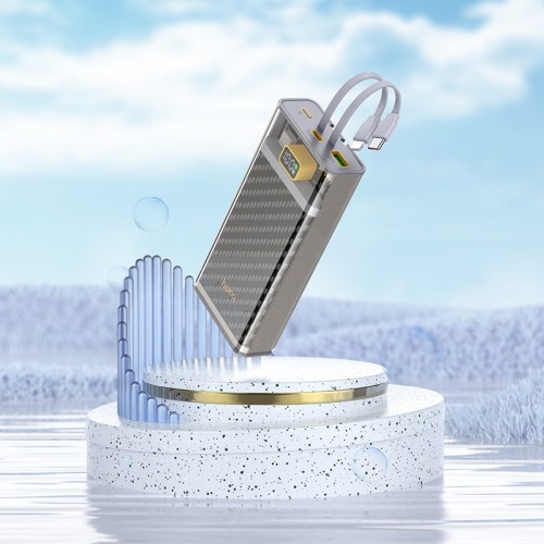 Зовнішній акумулятор HOCO J104A Discovery edition 22.5W fully compatible power bank with cable (20000mAh) Gray
