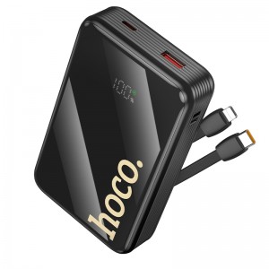Внешний аккумулятор HOCO Q37A Graceful 22.5W+PD20W power bank с двумя кабелями (20000mAh) Black