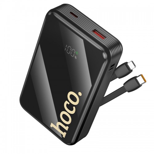 Внешний аккумулятор HOCO Q37A Graceful 22.5W+PD20W power bank с двумя кабелями (20000mAh) Black