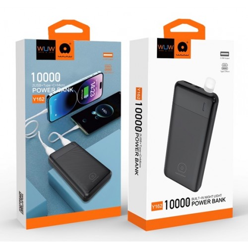 Внешний аккумулятор WUW Y162 10000mAh + Led фонарик Black