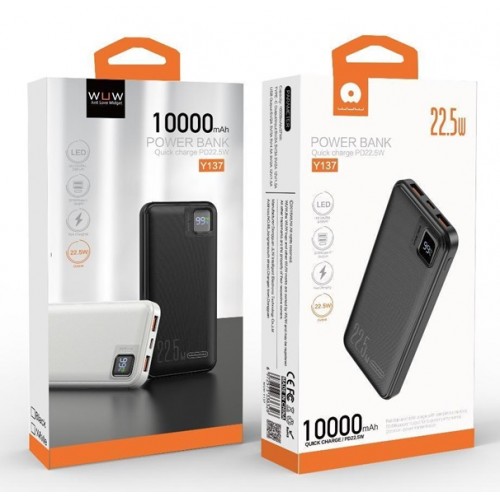 Зовнішній акумулятор WUW Y137 (PD22.5W quick charge) 10000mAh Black