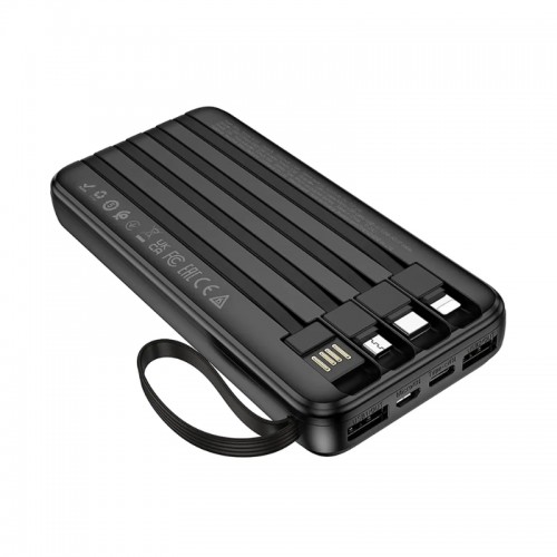 Зовнішній акумулятор BOROFONE BJ76 Smart power bank з 4 кабелями (10000mAh) Black