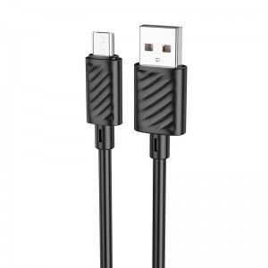 Кабель HOCO X88 Gratified charging data cable for Micro Black