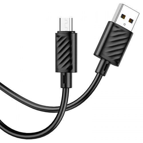 Кабель HOCO X88 Gratified charging data cable for Micro Black