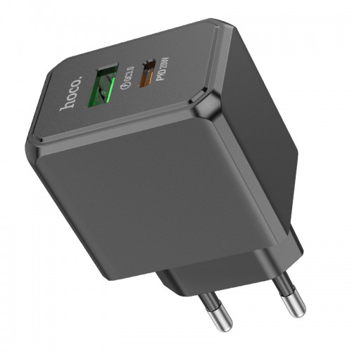 Сетевое зарядное устройство HOCO CS14A Ocean PD20W+QC3.0 charger Black