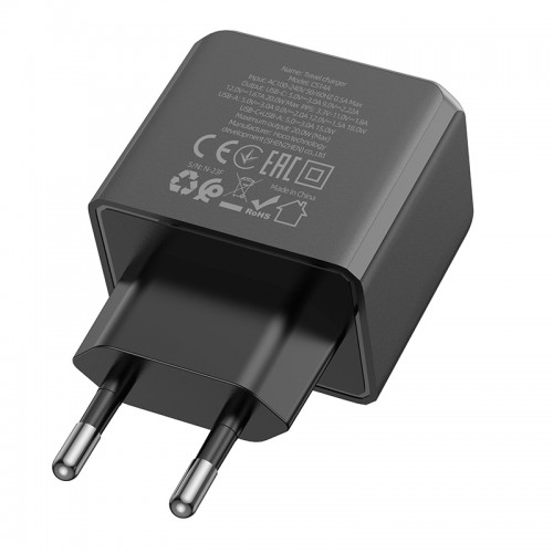 Сетевое зарядное устройство HOCO CS14A Ocean PD20W+QC3.0 charger Black