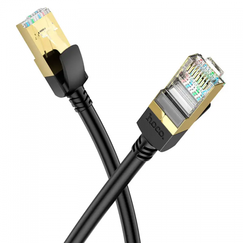 Сетевой кабель HOCO US02 Level гигабитный Ethernet-кабель из чистой меди (L=3 м) Черный