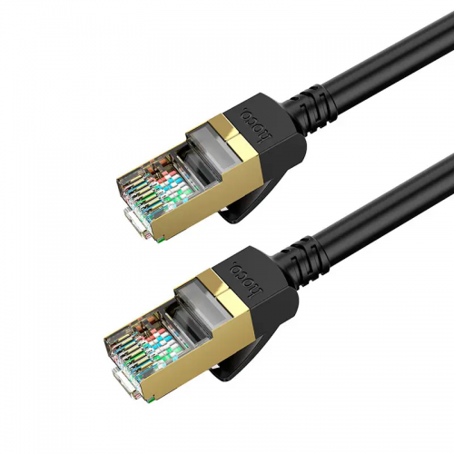 Сетевой кабель HOCO US02 Level гигабитный Ethernet-кабель из чистой меди (L=3 м) Черный