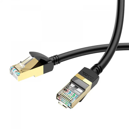 Сетевой кабель HOCO US02 Level гигабитный Ethernet-кабель из чистой меди (L=3 м) Черный