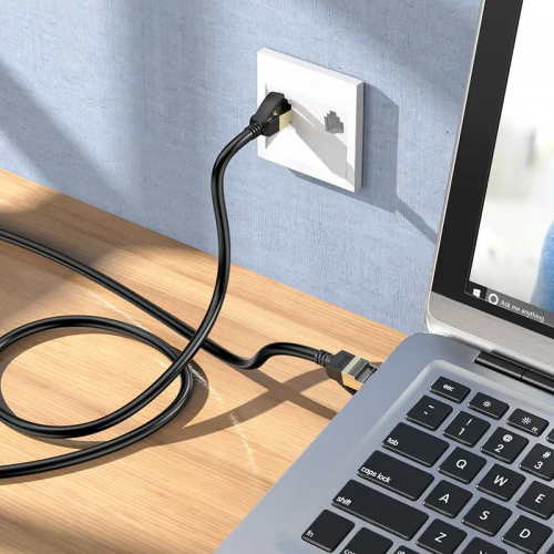 Сетевой кабель HOCO US02 Level гигабитный Ethernet-кабель из чистой меди (L=3 м) Черный