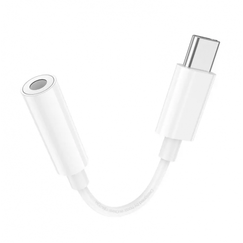 Аудіокабель HOCO LS35 Type-C to 3.5mm female, ABS, 0.08m, White