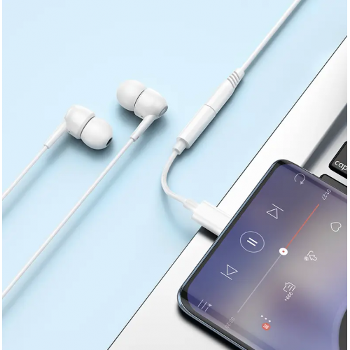 Аудіокабель HOCO LS35 Type-C to 3.5mm female, ABS, 0.08m, White